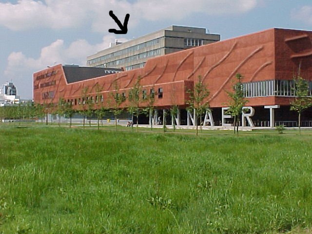 This is the Minnaert building, which is easier to spot. The arrow points to the BBL, immediately behind the Minnaert.